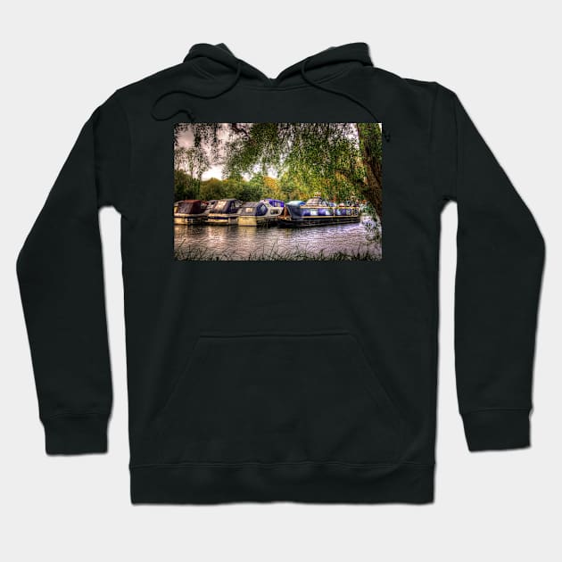 Moored Up boats HDR Hoodie by InspiraImage